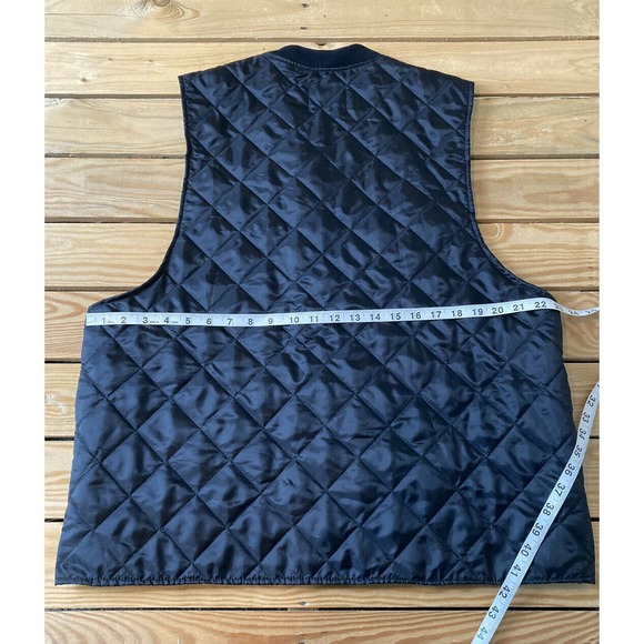 Gary Nesse Quilted Vest Size Medium/Large Men’s Black Snap Front - Picture 7 of 7